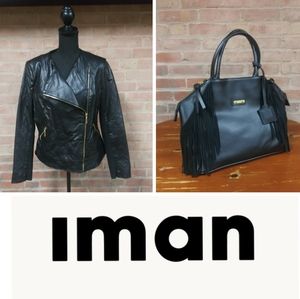 IMAN | Leather Moto Jacket & Bag Bundle